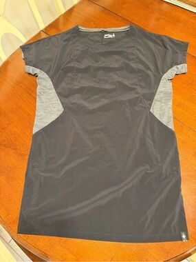 Smartwool Genius Shirtdress Merino Wool Blend Short Sleeve Black/gray Size M